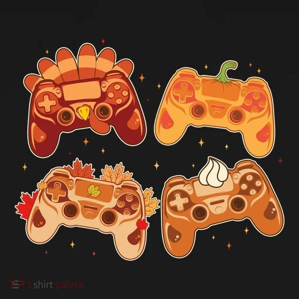 Thanksgiving Autumn Fall Video Game Controllers Bucket Hat