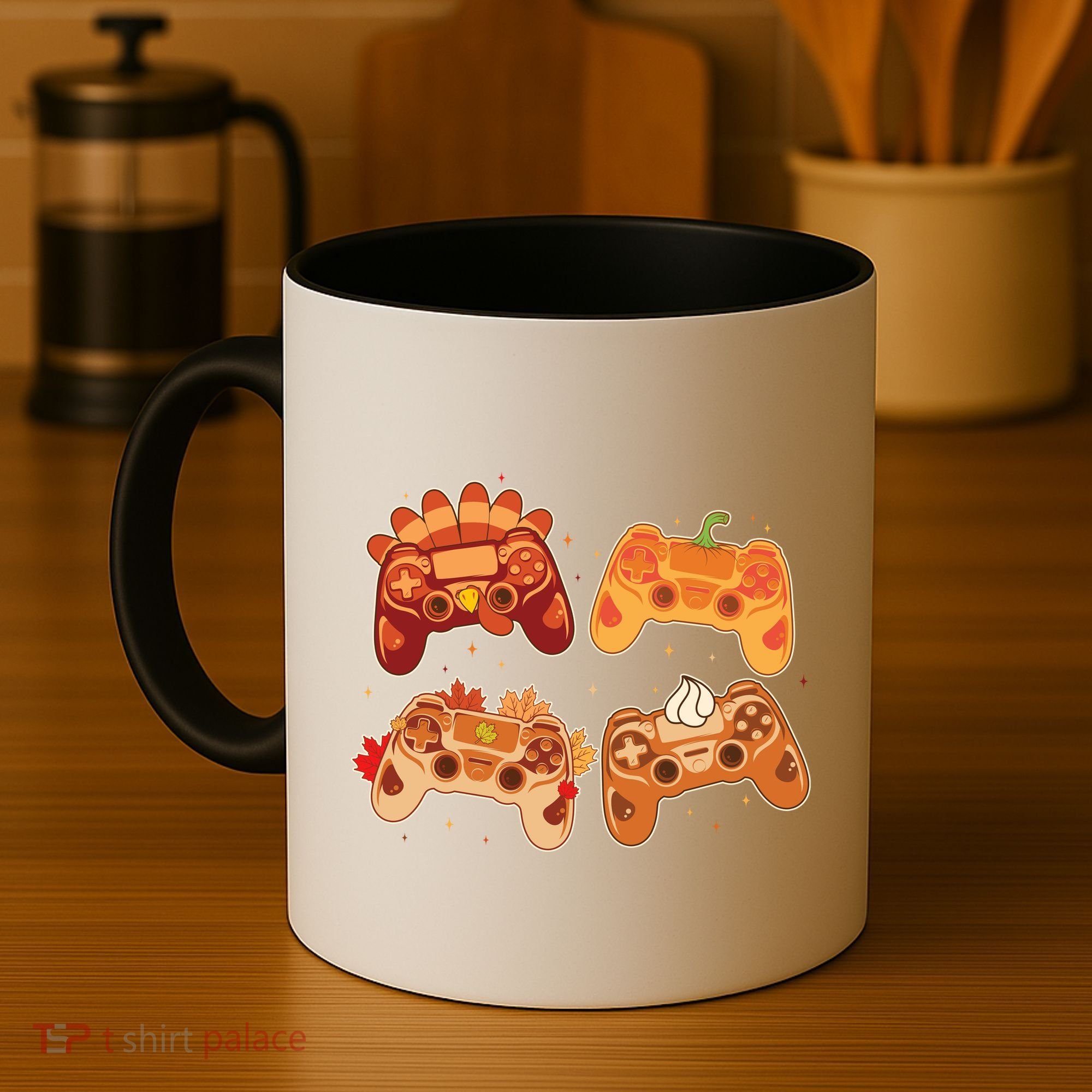 Thanksgiving Autumn Fall Video Game Controllers Coffee Mug