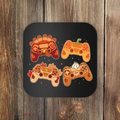 Thanksgiving Autumn Fall Video Game Controllers Coaster