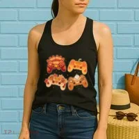 Thanksgiving Autumn Fall Video Game Controllers Women's Tank Top thumb 2
