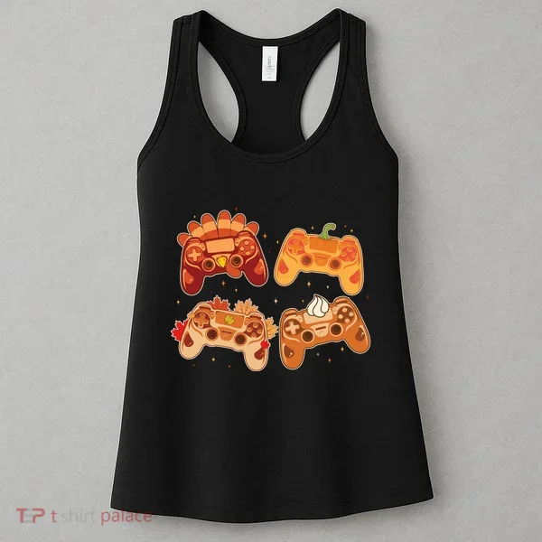 Thanksgiving Autumn Fall Video Game Controllers Women's Tank Top