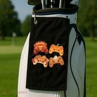Thanksgiving Autumn Fall Video Game Controllers Golf Towel thumb 2