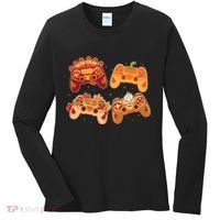 Thanksgiving Autumn Fall Video Game Controllers Women's Long Sleeve Shirt thumb 0