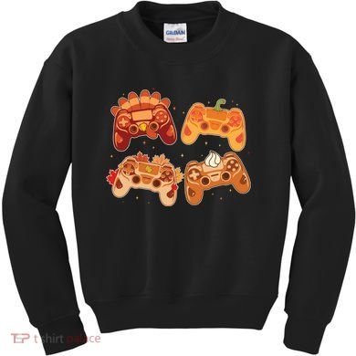 Thanksgiving Autumn Fall Video Game Controllers Kids Sweatshirt