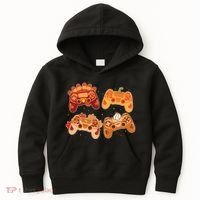Thanksgiving Autumn Fall Video Game Controllers Kids Hoodie thumb 0