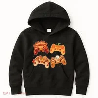 Thanksgiving Autumn Fall Video Game Controllers Kids Hoodie thumb 0
