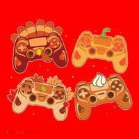 Thanksgiving Autumn Fall Video Game Controllers Santa Hat thumb 1