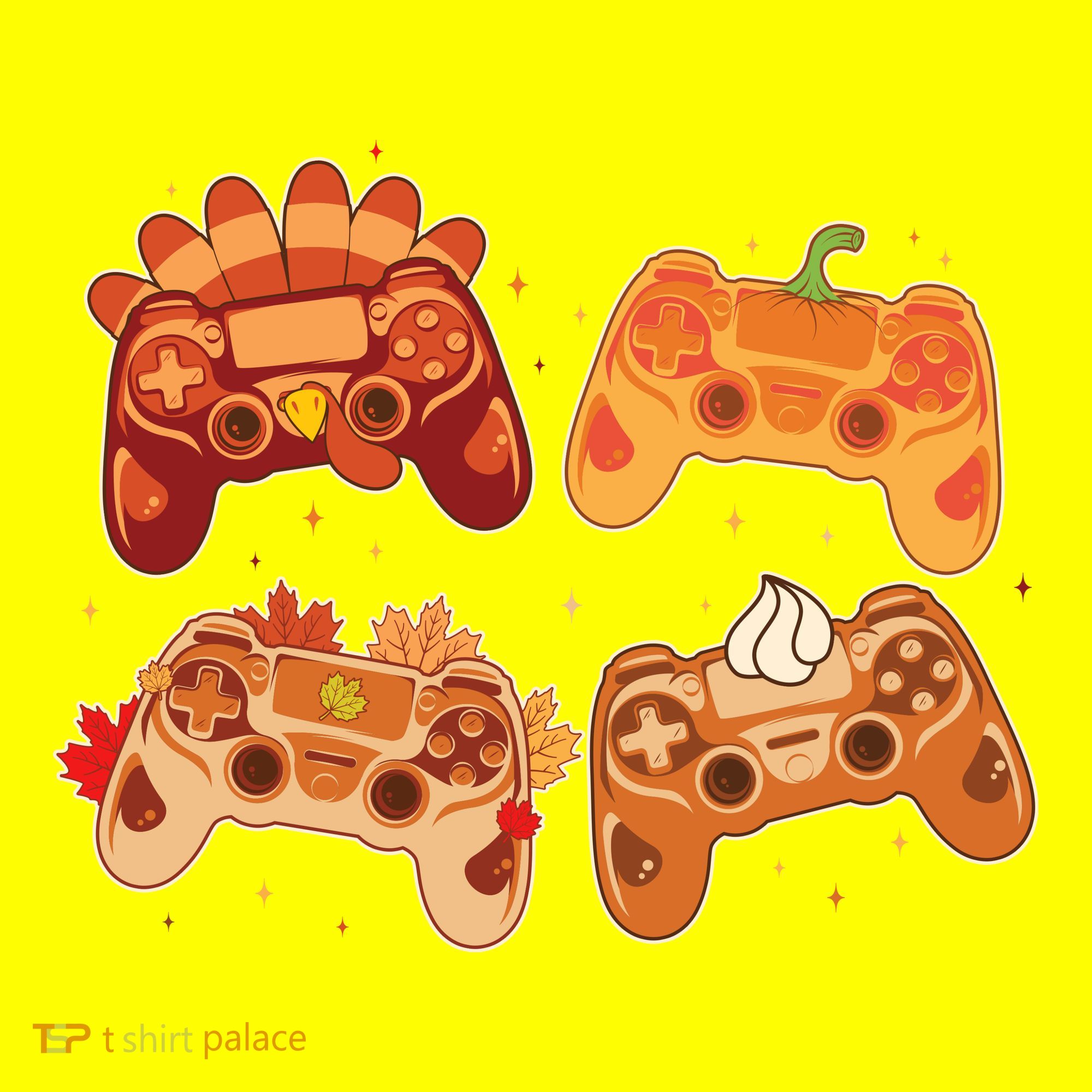 Thanksgiving Autumn Fall Video Game Controllers Long Sleeve Shirt