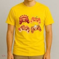 Thanksgiving Autumn Fall Video Game Controllers T-Shirt thumb 3