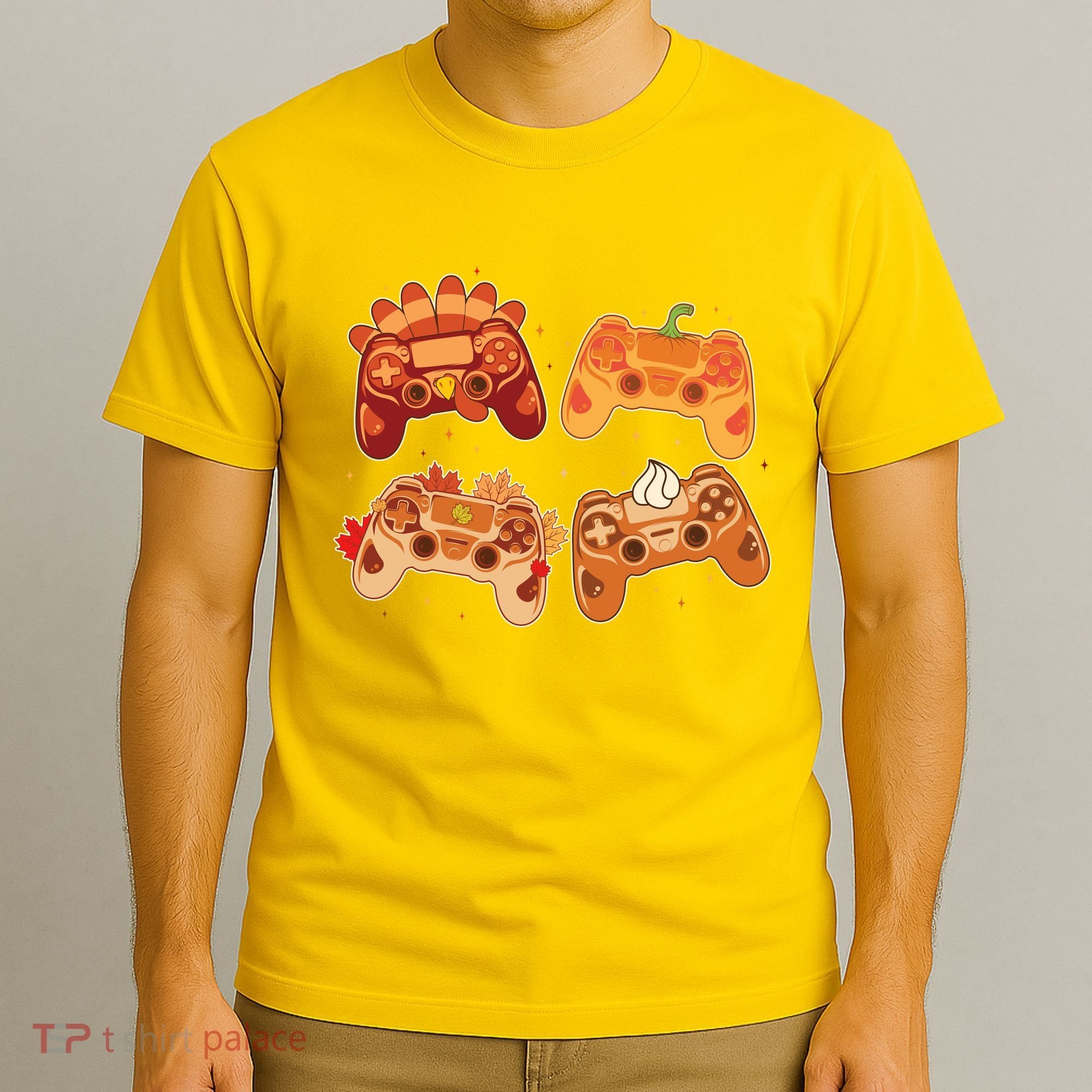 Thanksgiving Autumn Fall Video Game Controllers T-Shirt