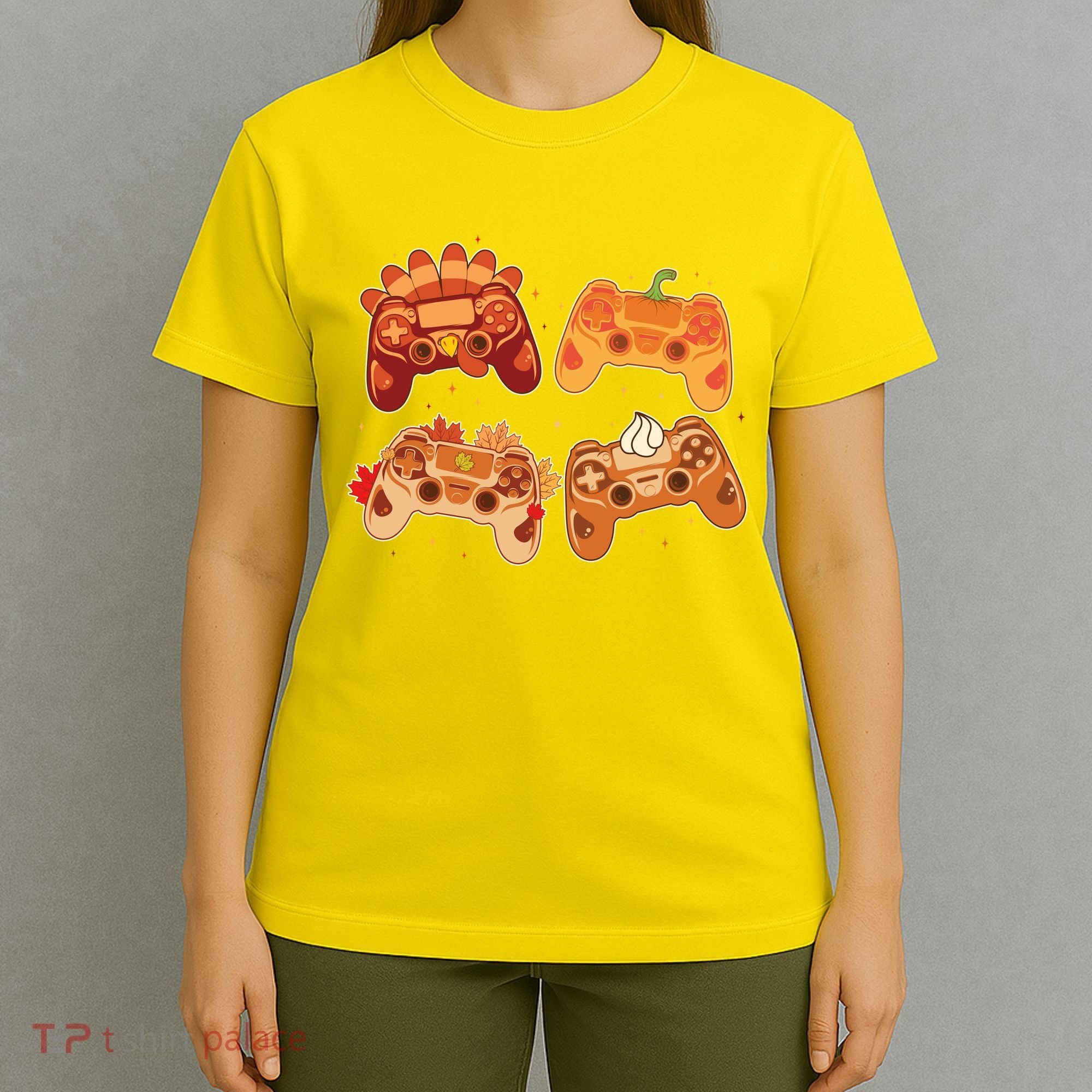 Thanksgiving Autumn Fall Video Game Controllers T-Shirt