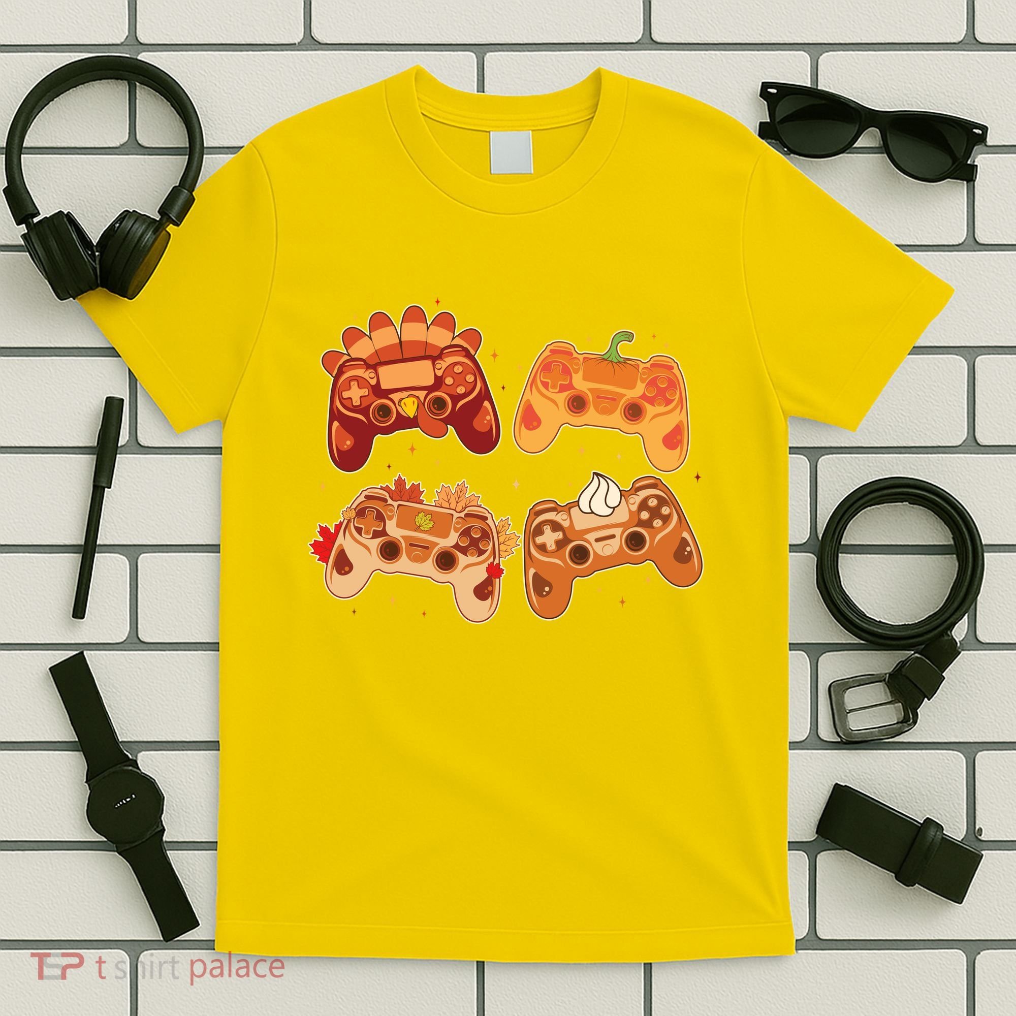 Thanksgiving Autumn Fall Video Game Controllers T-Shirt