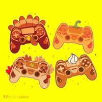 Thanksgiving Autumn Fall Video Game Controllers Button thumb 1