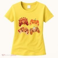 Thanksgiving Autumn Fall Video Game Controllers Women's T-Shirt thumb 0