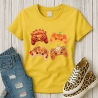 Thanksgiving Autumn Fall Video Game Controllers Women's T-Shirt thumb 3