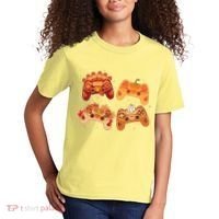 Thanksgiving Autumn Fall Video Game Controllers Kids T-Shirt thumb 2