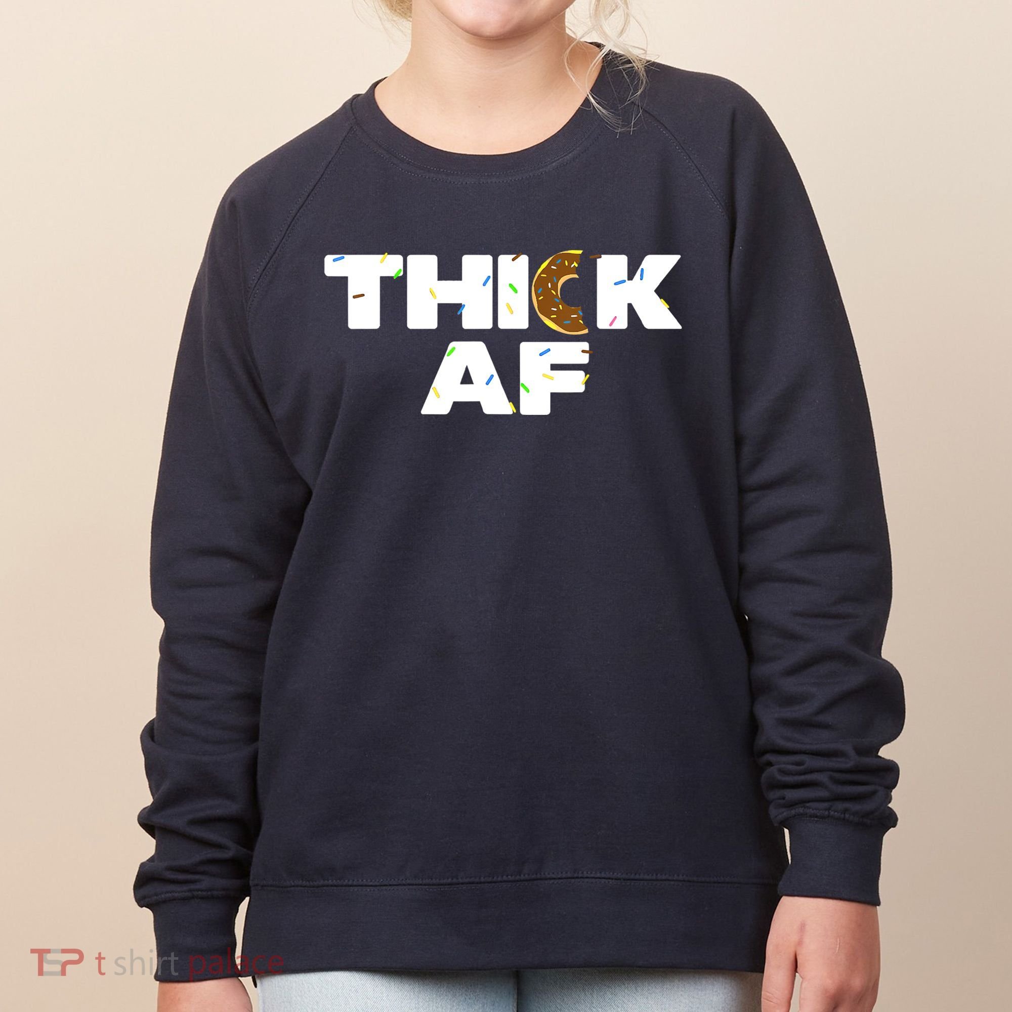 Thick AF Funny Donut Fitness Weightlifting Women's Sweatshirt