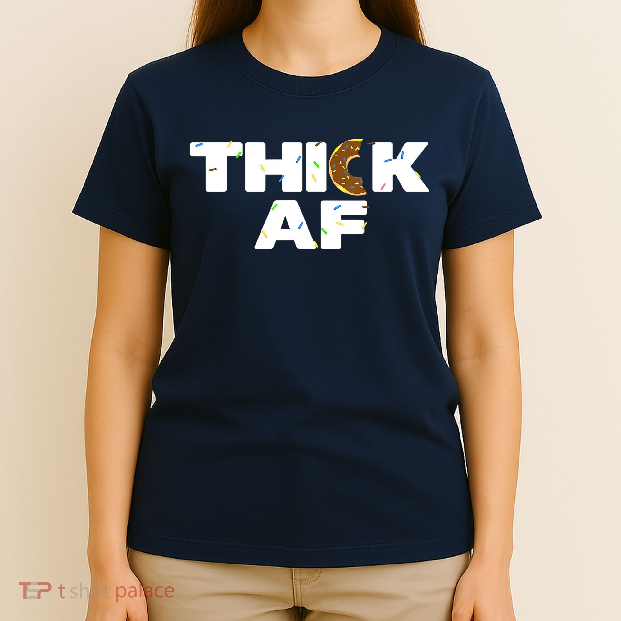 Thick AF Funny Donut Fitness Weightlifting T-Shirt