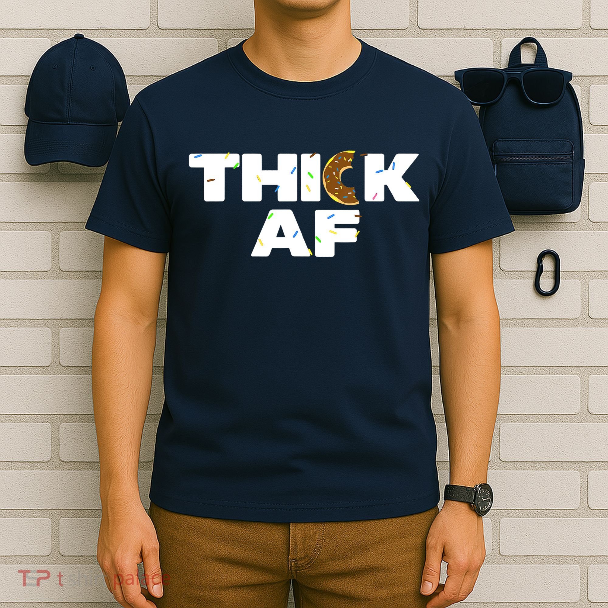 Thick AF Funny Donut Fitness Weightlifting T-Shirt
