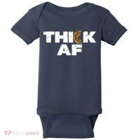 Thick AF Funny Donut Fitness Weightlifting Baby Bodysuit thumb 0