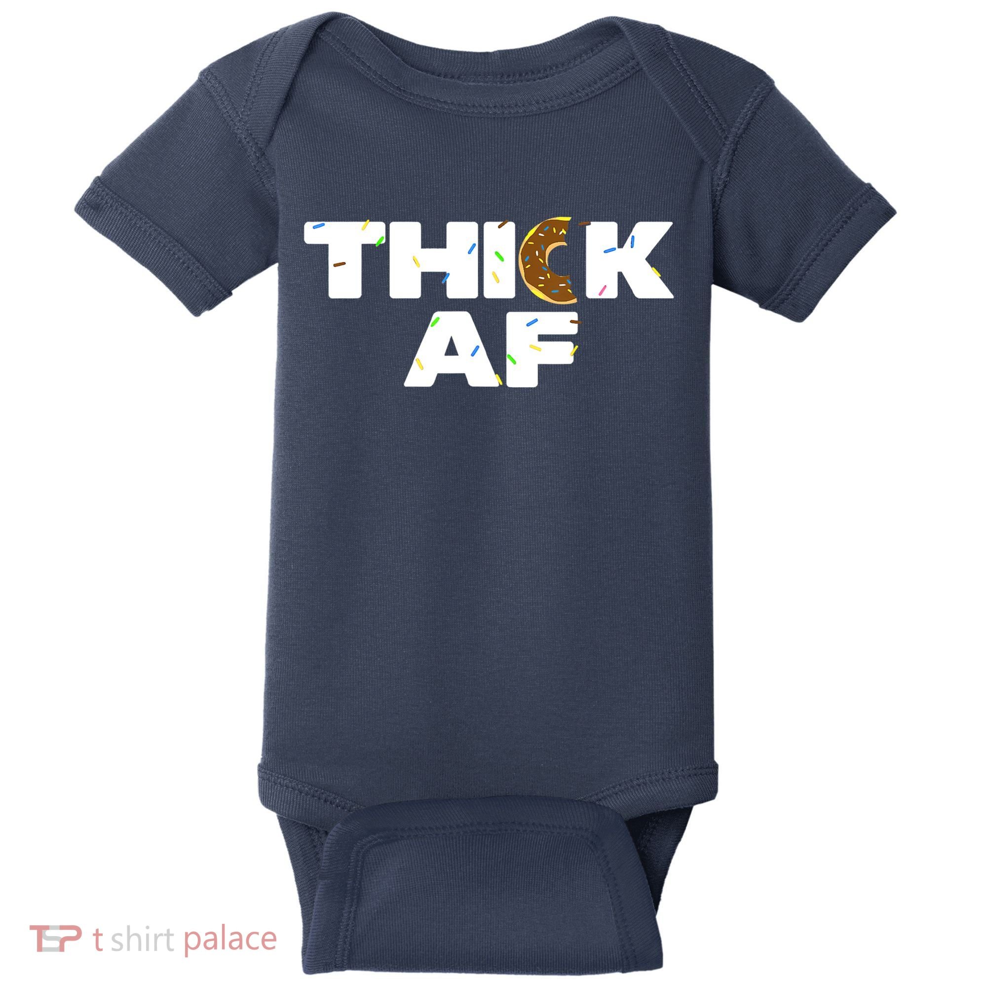 Thick AF Funny Donut Fitness Weightlifting Baby Bodysuit