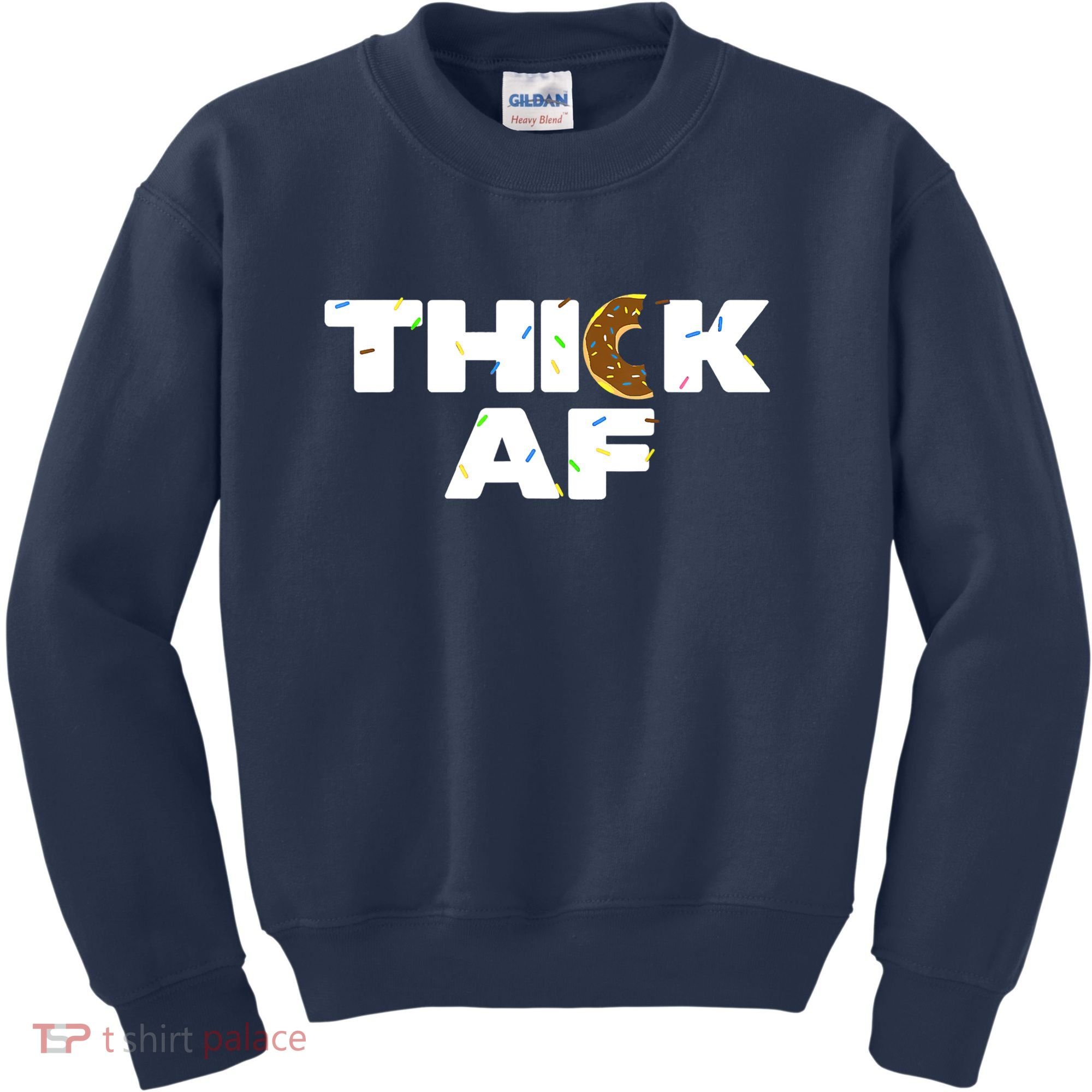 Thick AF Funny Donut Fitness Weightlifting Kids Sweatshirt