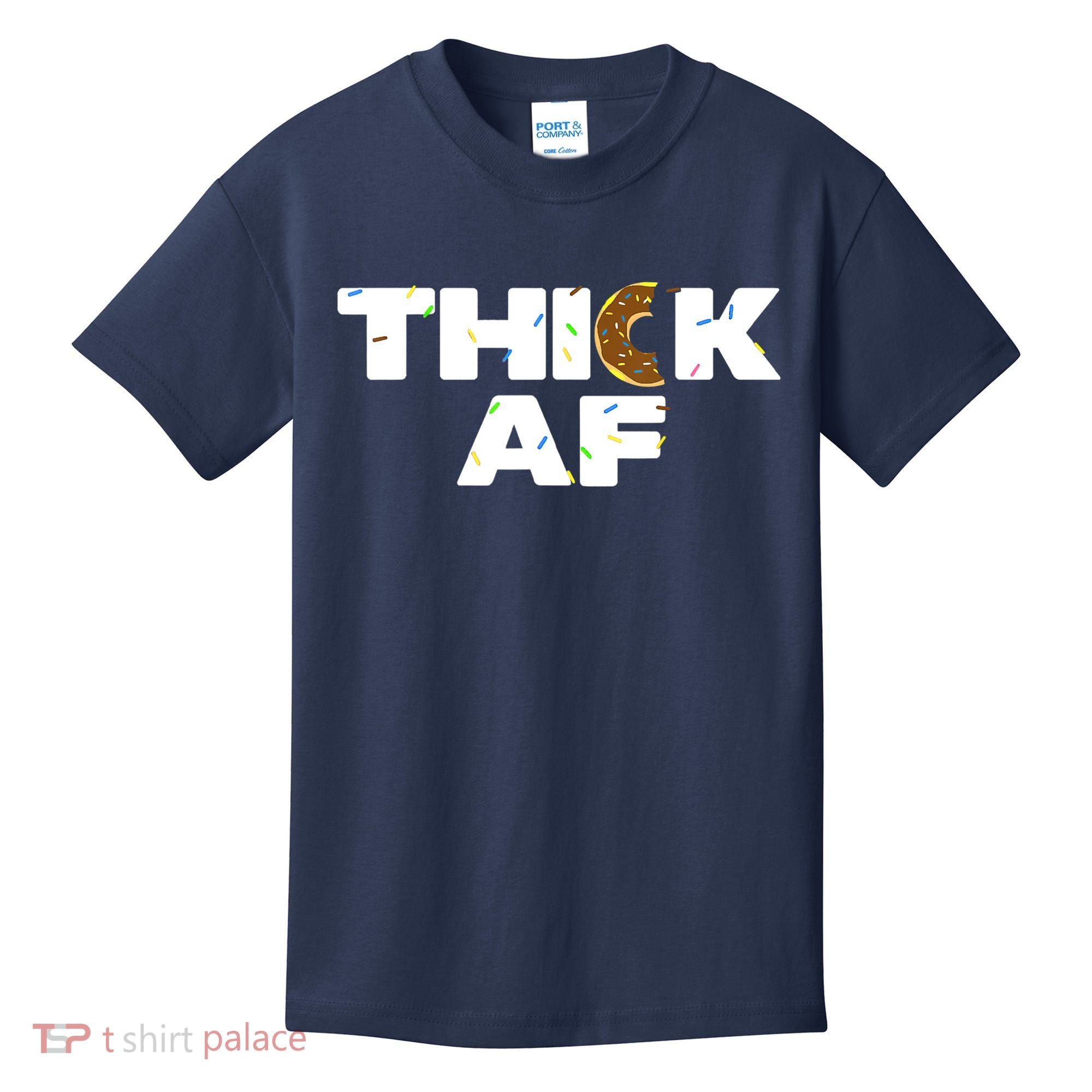 Thick AF Funny Donut Fitness Weightlifting Kids T-Shirt