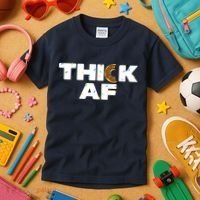 Thick AF Funny Donut Fitness Weightlifting Kids T-Shirt thumb 3