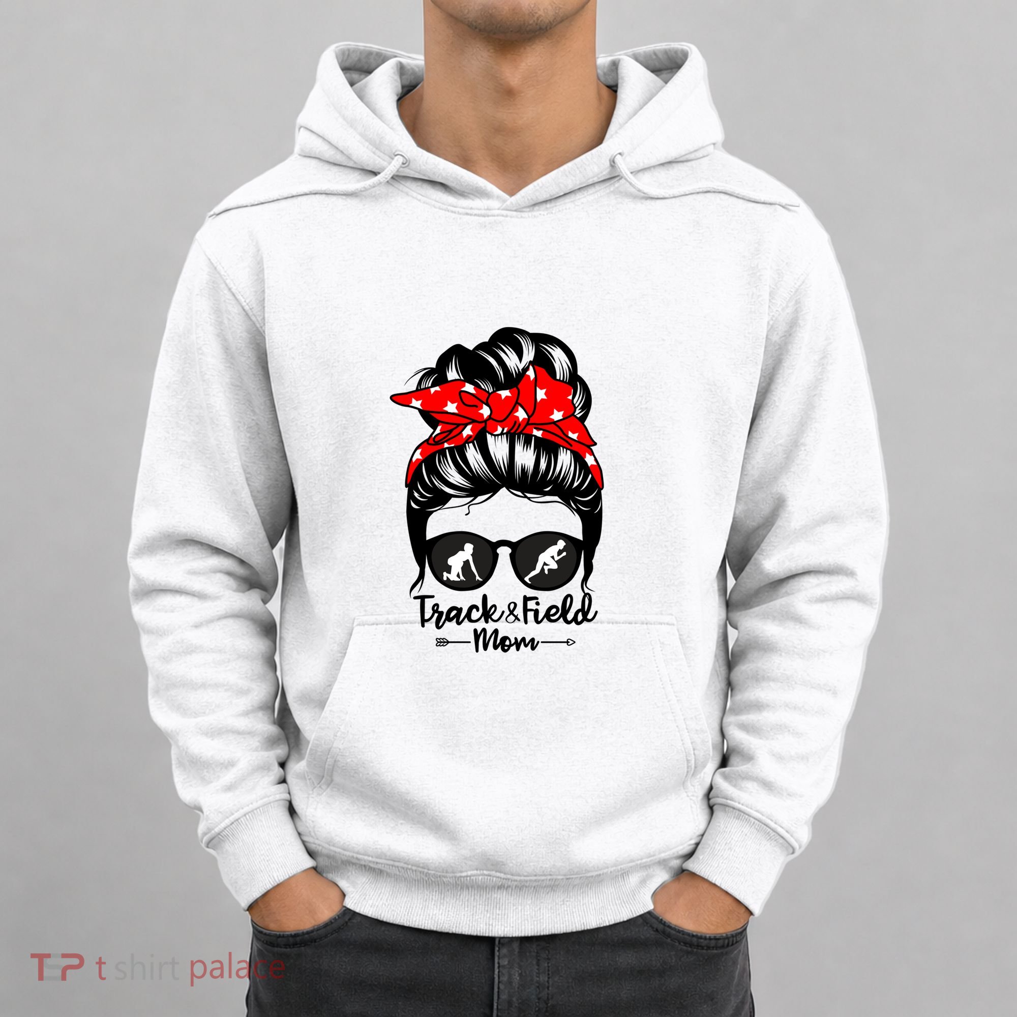 Track And Field Athlete Messy Bun Hair Funny Runner Athlete Gift Hoodie