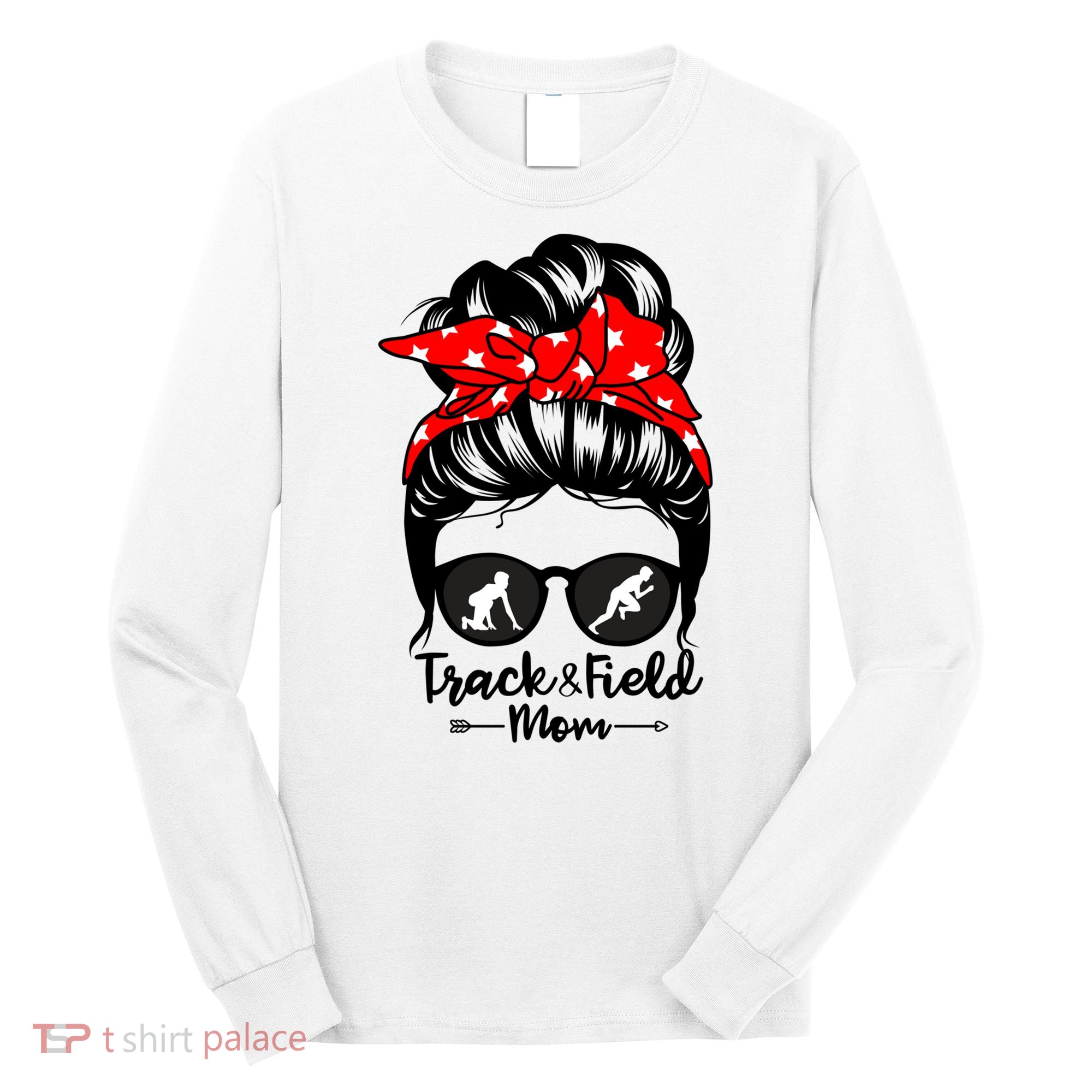 Track And Field Athlete Messy Bun Hair Funny Runner Athlete Gift Long Sleeve Shirt