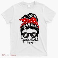 Track And Field Athlete Messy Bun Hair Funny Runner Athlete Gift T-Shirt thumb 0