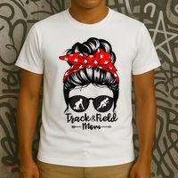 Track And Field Athlete Messy Bun Hair Funny Runner Athlete Gift T-Shirt thumb 3