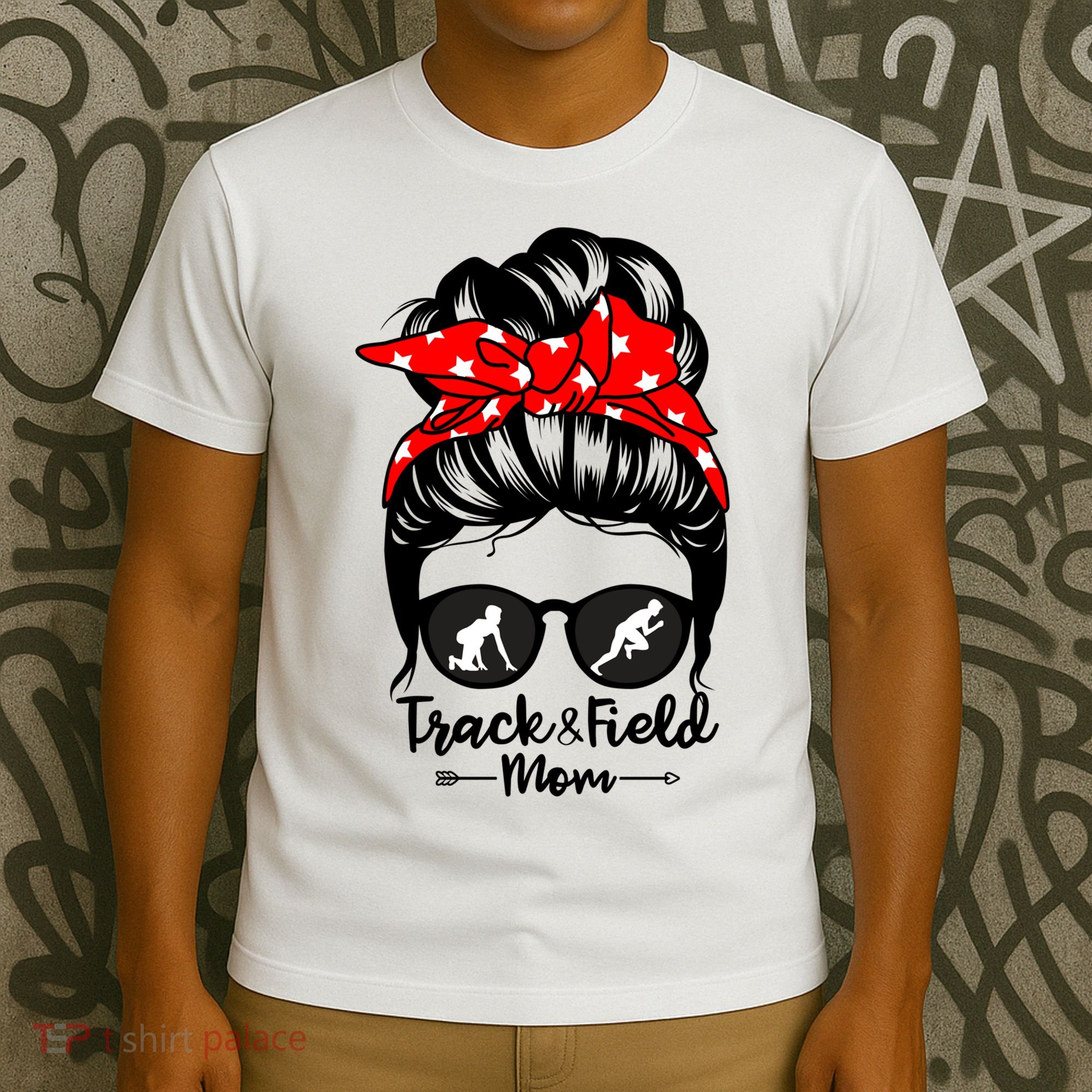 Track And Field Athlete Messy Bun Hair Funny Runner Athlete Gift T-Shirt