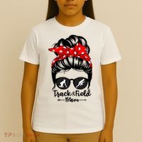Track And Field Athlete Messy Bun Hair Funny Runner Athlete Gift T-Shirt thumb 4