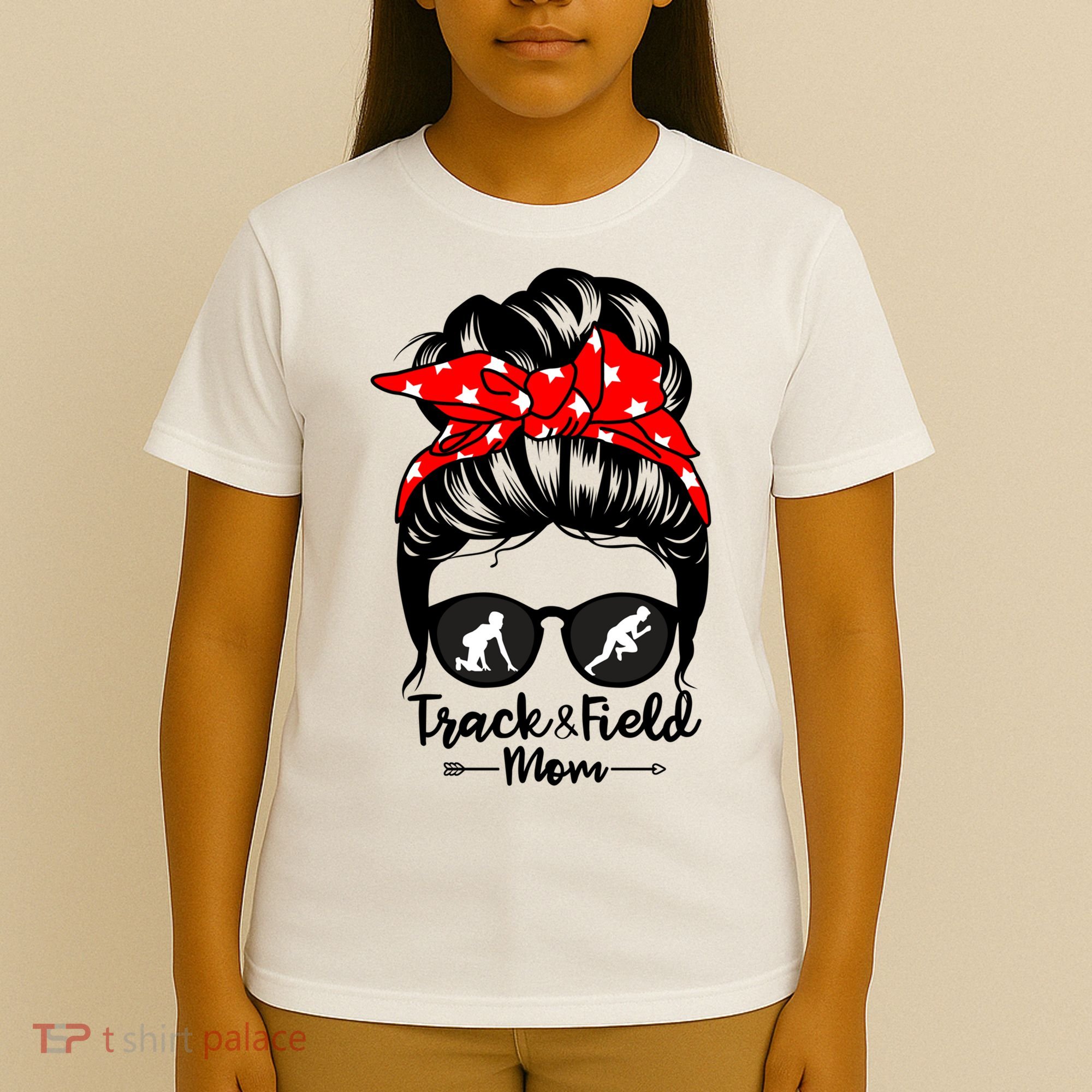 Track And Field Athlete Messy Bun Hair Funny Runner Athlete Gift T-Shirt