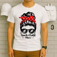 Track And Field Athlete Messy Bun Hair Funny Runner Athlete Gift T-Shirt thumb 6