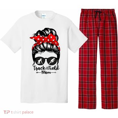 Track And Field Athlete Messy Bun Hair Funny Runner Athlete Gift Pajama Set