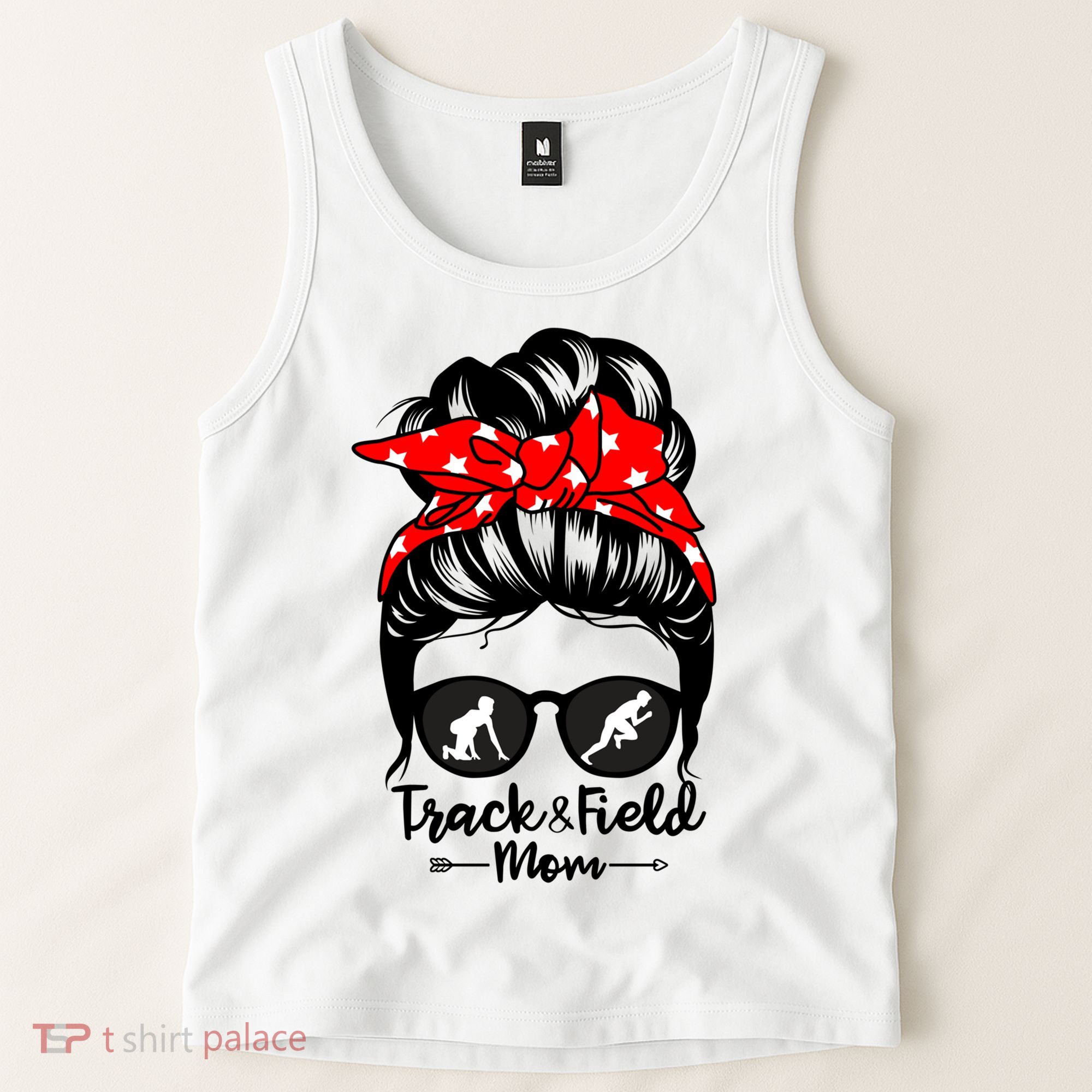 Track And Field Athlete Messy Bun Hair Funny Runner Athlete Gift Tank Top