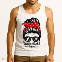 Track And Field Athlete Messy Bun Hair Funny Runner Athlete Gift Tank Top thumb 3