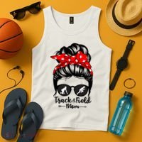 Track And Field Athlete Messy Bun Hair Funny Runner Athlete Gift Tank Top thumb 4