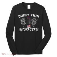 Thailand American Flag Muay Thai Boxing Training Equipment Long Sleeve Shirt thumb 0