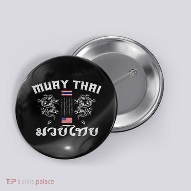 Thailand American Flag Muay Thai Boxing Training Equipment Button