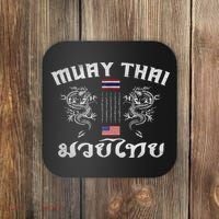 Thailand American Flag Muay Thai Boxing Training Equipment Coaster thumb 0
