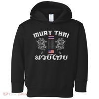 Thailand American Flag Muay Thai Boxing Training Equipment Toddler Hoodie thumb 0