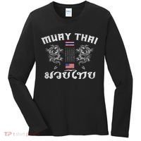 Thailand American Flag Muay Thai Boxing Training Equipment Women's Long Sleeve Shirt thumb 0