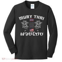 Thailand American Flag Muay Thai Boxing Training Equipment Kids Long Sleeve Shirt thumb 0