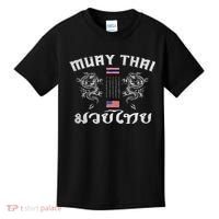 Thailand American Flag Muay Thai Boxing Training Equipment Kids T-Shirt thumb 0