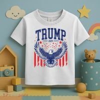 Trump American Flag Pro Trump America Toddler T-Shirt thumb 3