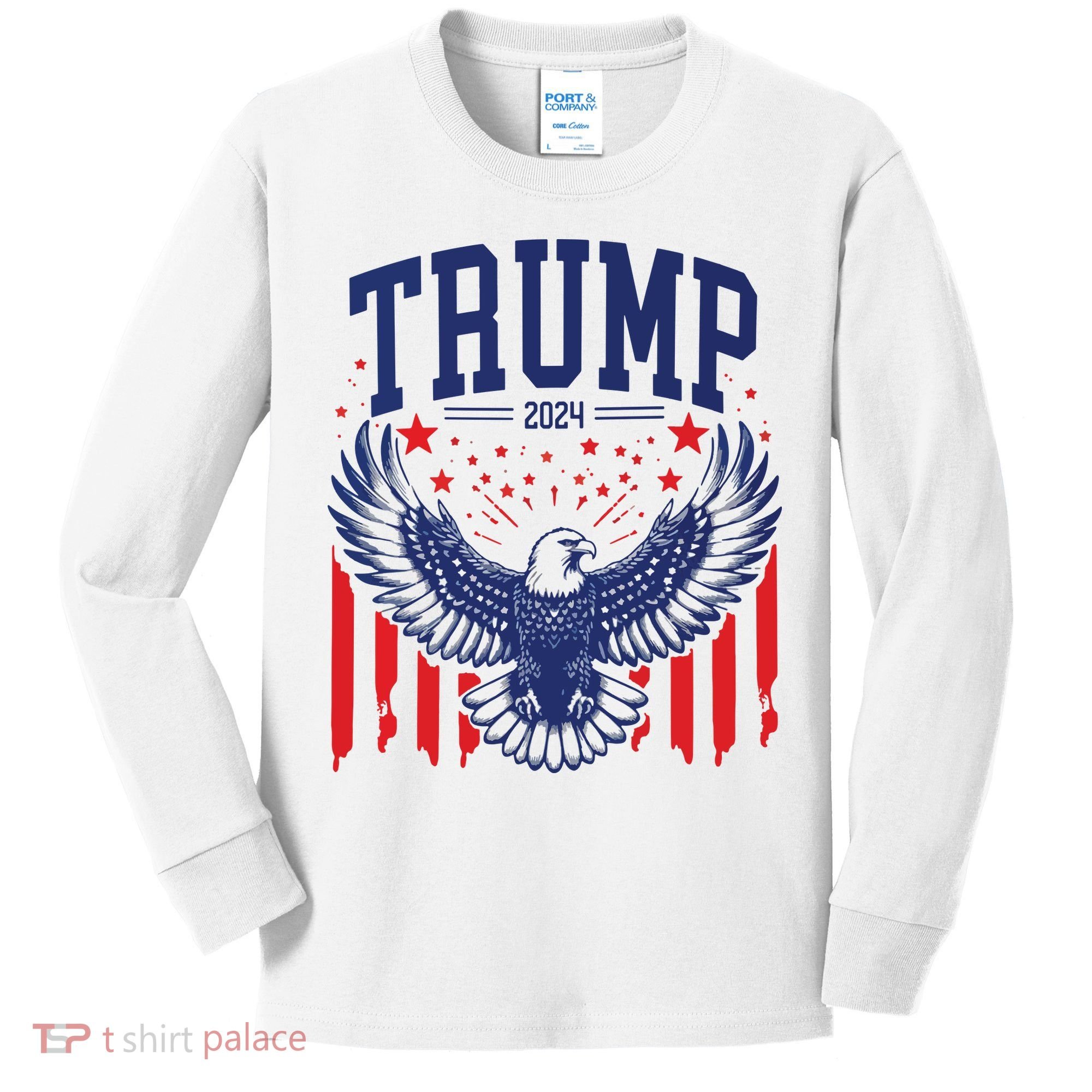 Trump American Flag Pro Trump America Kids Long Sleeve Shirt