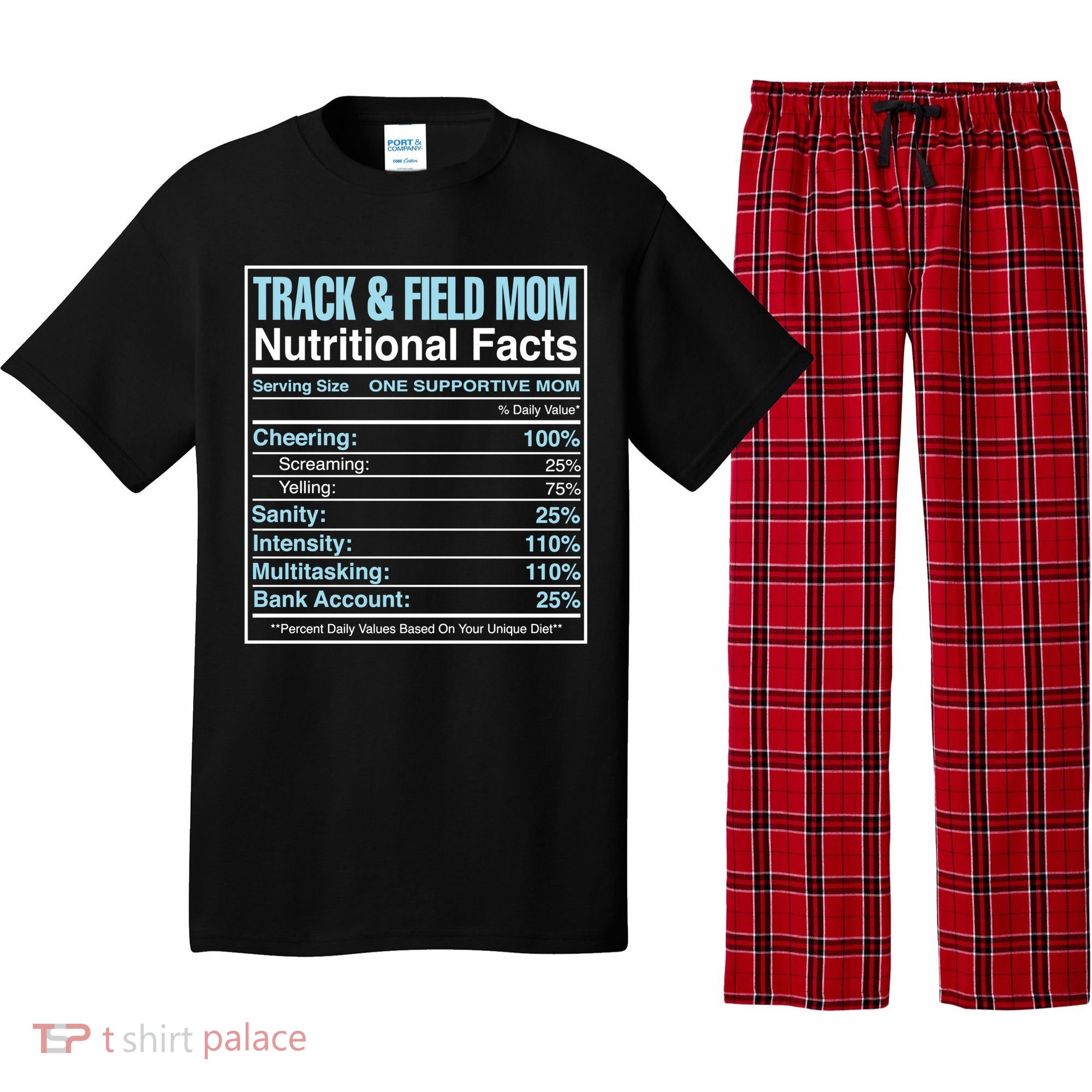 Track And Field Mom Nutritional Facts Marathon Runners Mama Gift Pajama Set